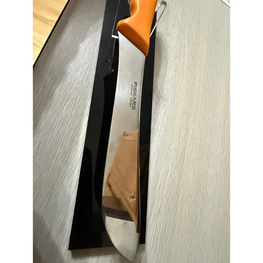 Vintage Fiskars Stainless Steel Pioneer Knife Orange Handle Finland